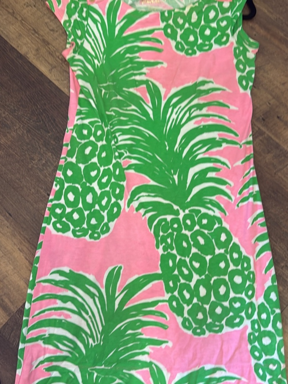 Lilly Pulitzer Pink and Green Pineapple Print Sleeveless Dress
